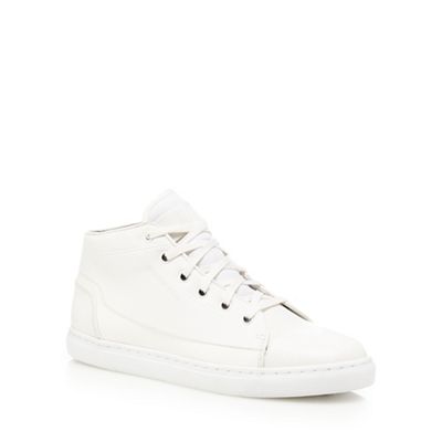 White lace up high top trainers